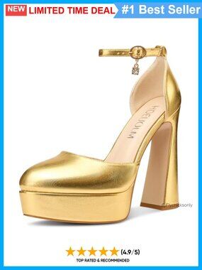 Womens Chunky Block High Platform Heels Round Toe Ankle Strap Pumps Party Shoes